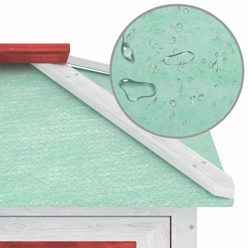 Клетка за зайци на две нива, червена, дърво