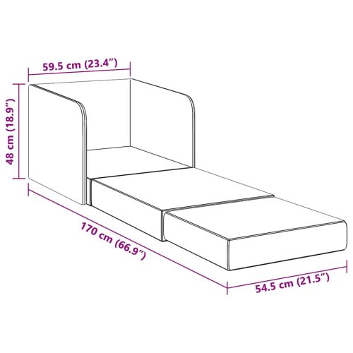 Разтегателен фотьойл, светлосив, текстил