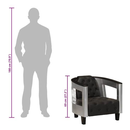 Фотьойл Aviator, черен, естествена кожа