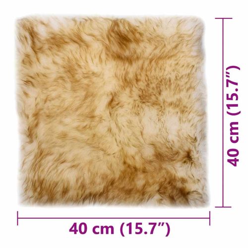 Подложки за столове, 2 бр, кафяв меланж, 40x40 см, овча кожа