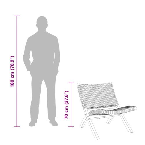 Релаксиращ стол, черен, естествен кубу ратан и махагон масив