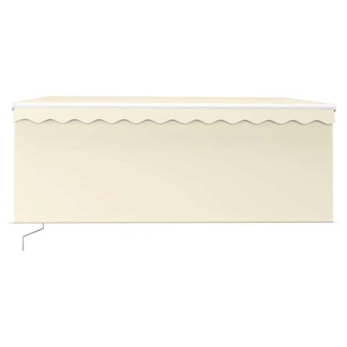 Ръчно прибиращ се сенник с щора, 3x2,5 м, кремав