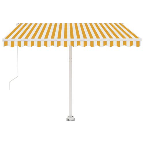 Свободностояща ръчно прибираща се тента, 300x250 см, жълто/бяло