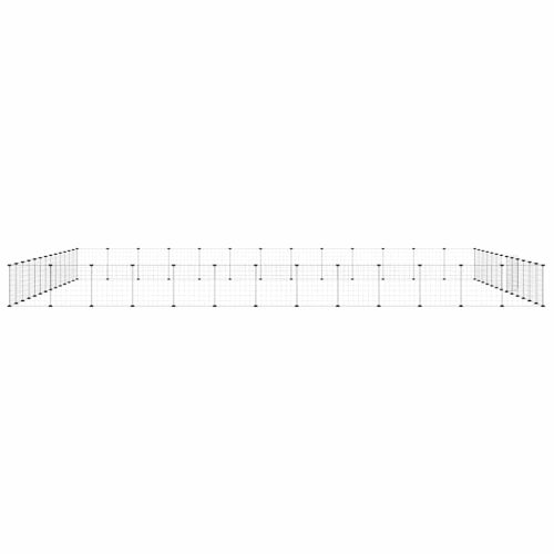 Клетка за животни с врата, 52 панела, черна, 35x35 см, стомана