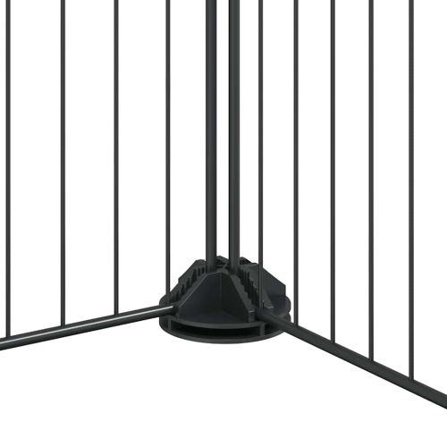 Клетка за животни с врата, 60 панела, черна, 35x35 см, стомана