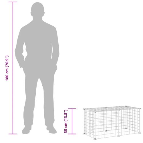 Клетка за домашни любимци, 8 панела, черна, 35x35 см, стомана