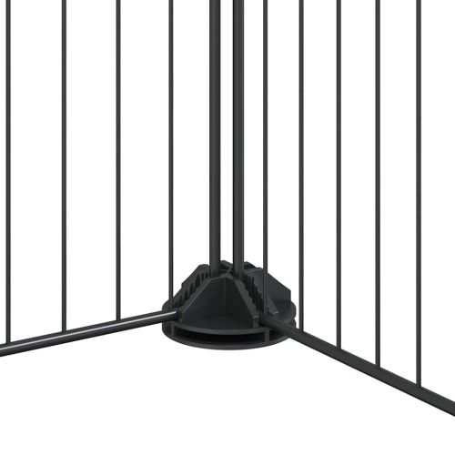 Клетка за животни с врата, 36 панела, черна, 35x35 см, стомана