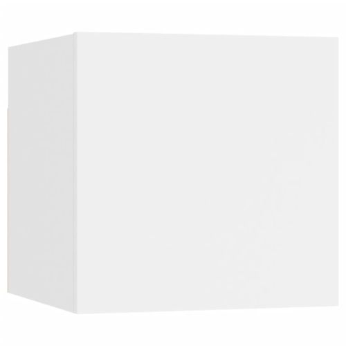 Комплект ТВ шкафове от 8 части инженерно дърво Бял гланц