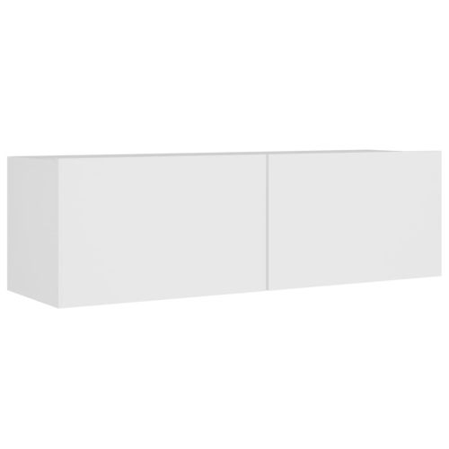 Комплект ТВ шкафове от 8 части инженерно дърво Бял гланц