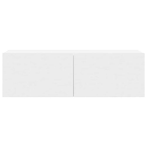 Комплект ТВ шкафове от 7 части, бял, инженерно дърво