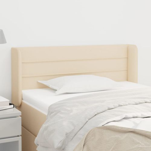 Горна табла за легло, кремава, 93x16x78/88 см, плат