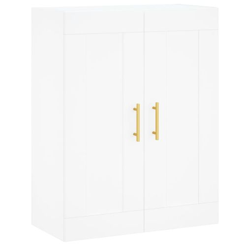 Висок шкаф, бял, 69,5x34x180 см, инженерно дърво