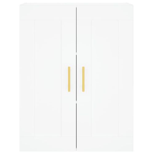 Висок шкаф, бял, 69,5x34x180 см, инженерно дърво