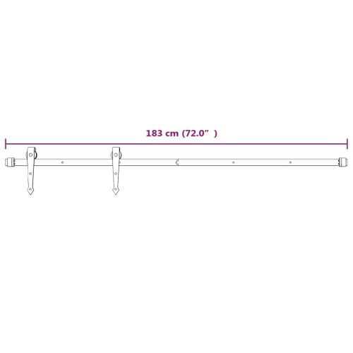 Плъзгаща врата с монтажни части, 80x210 см, борово дърво масив