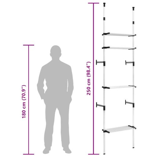 Телескопична система за гардероб с рафтове, алуминий