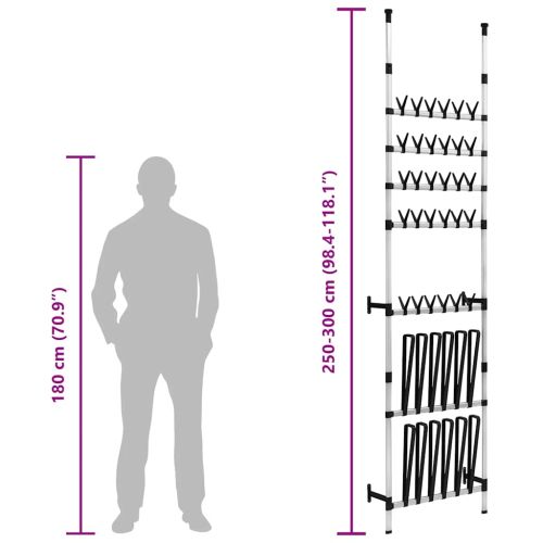 Телескопична поставка за обувки с алуминиеви пръти