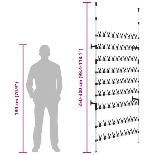 Телескопична поставка за обувки с алуминиеви пръти