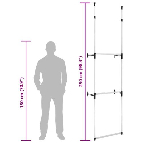 Телескопична система за гардероб с лостове, алуминий