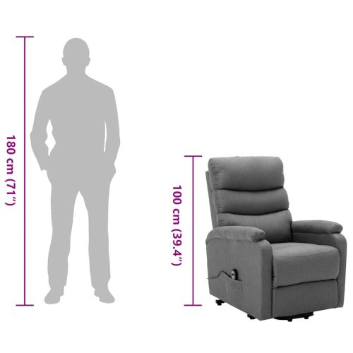 Изправящ стол, светлосив, текстил