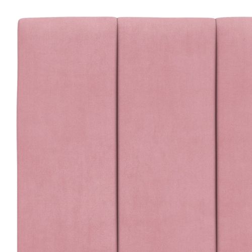 Рамка за легло с LED осветление без матрак Hanko, розова, 90x190 см, кадифе