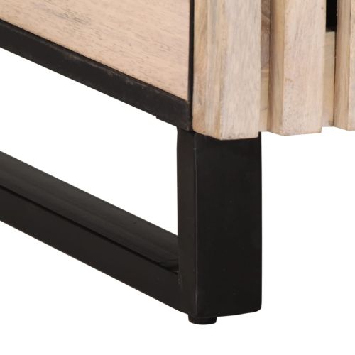 Комплект мебели за баня, 2 части, масивна мангова дървесина