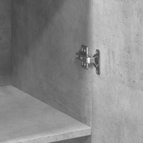 Шкаф за съхранение бетонно сив 70x42,5x225 см инженерно дърво