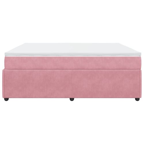 Боксспринг легло с матрак, розово, 180x200 см, кадифе