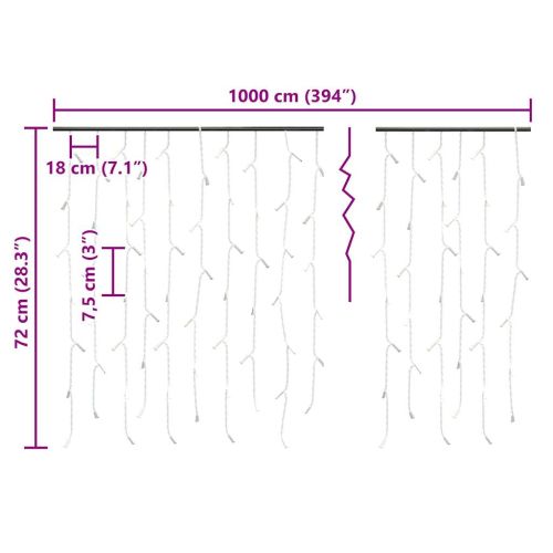 LED завеса ледени висулки 10 м 400 LED топло бяло 8 режима