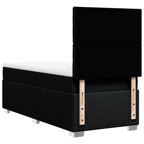 Боксспринг легло с матрак, черна, 90x190 см, плат