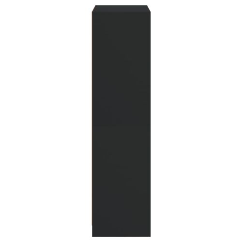 Висок шкаф, черен, 68x37x142 см, инженерно дърво