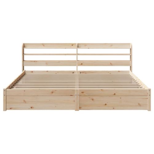 Рамка за легло с табла, 200x200 см, бор масив