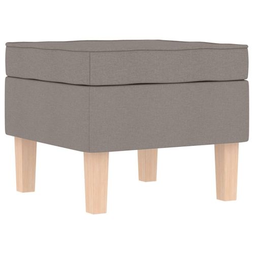 Люлеещ се стол с табуретка за крака, таупе, текстил