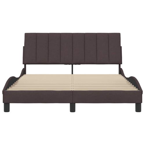 Рамка за легло без матрак Hanko, тъмнокафява, 140x190 см, плат