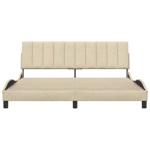 Рамка за легло без матрак Hanko, кремава, 180x200 см, плат
