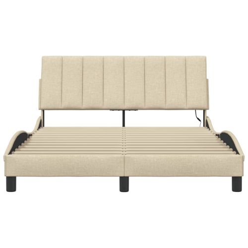 Рамка за легло без матрак Hanko, кремава, 120x200 см, плат