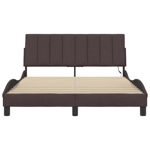 Рамка за легло без матрак Hanko, тъмнокафява, 140x190 см, плат