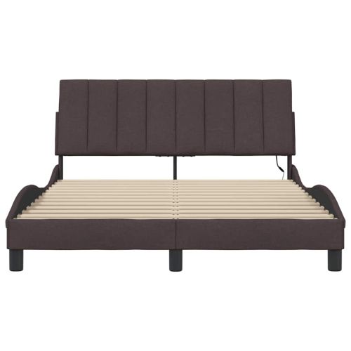 Рамка за легло без матрак Hanko, тъмнокафява, 140x200 см, плат