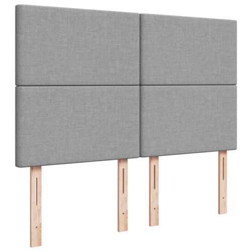 Османска легло с матрак и LED, светлосиво, 140x200 см, плат