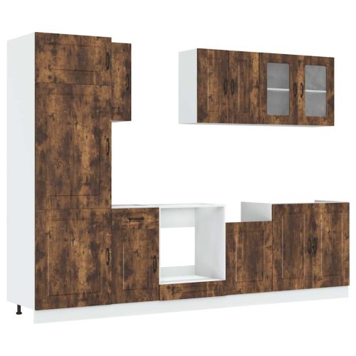 Комплект кухненски шкафове от 8 части Kalmar, инженерно дърво