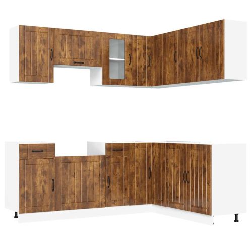 Комплект кухненски шкафове от 11 части Kalmar, инженерно дърво