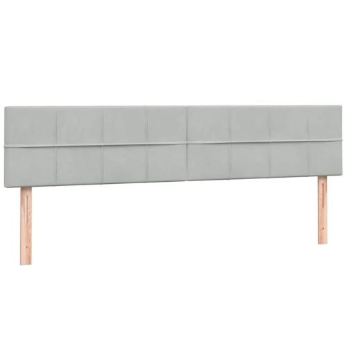 Box Spring легло с матраци Светло сиво 180x210 cm кадифе