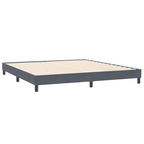 Box Spring легло с матраци Тъмно сиво 180x210 cm кадифе