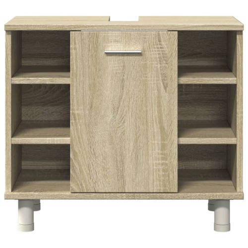 Комплект шкафове за баня от 4 части дъб сонома инженерно дърво