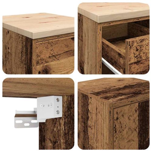 гаражни шкафове, 2 бр, старо дърво инженерно дърво