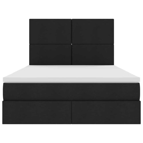 Легло с място за съхранение Черно 140 x 190 cm Изкуствена