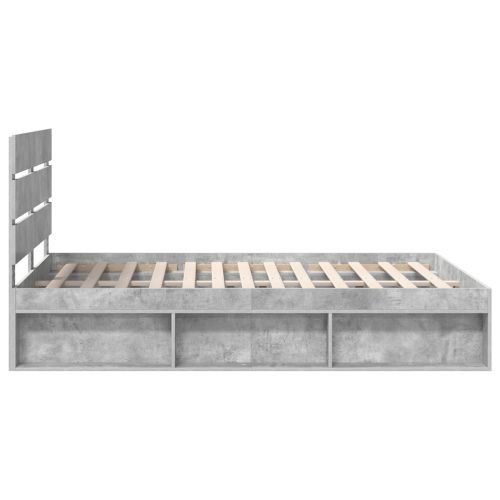 Рамка за легло Бетон 140 x 200 cm Солидно борово дърво