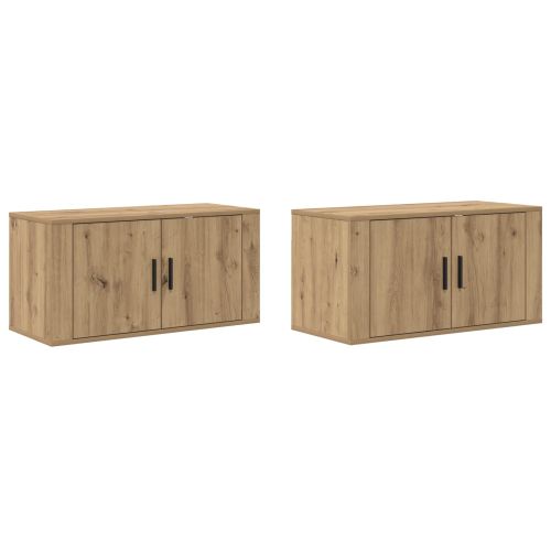 Комплект стенен ТВ шкаф 2 pcs Дъб 80 х 34,5 х 40 см