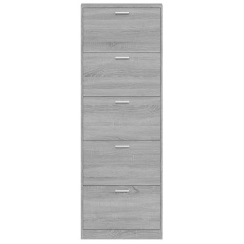 Шкаф за обувки, сив сонома, 59x17x169 см, инженерно дърво