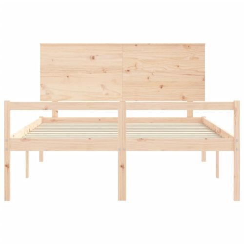 Легло за възрастни с табла, 160x200 см, масивно дърво