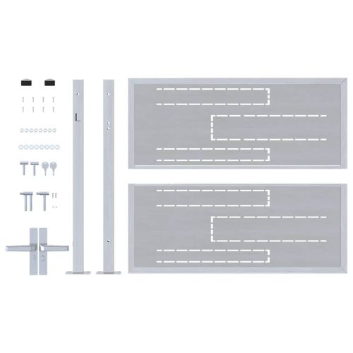 Градинска врата Сребрист 85 x 70 см Неръждаема стомана